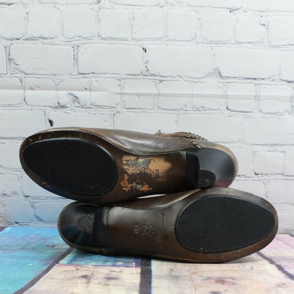 Gentle Souls by Kenneth Cole Brown Leather Ankle Strap Pump Size 9 - Picture 8 of 8